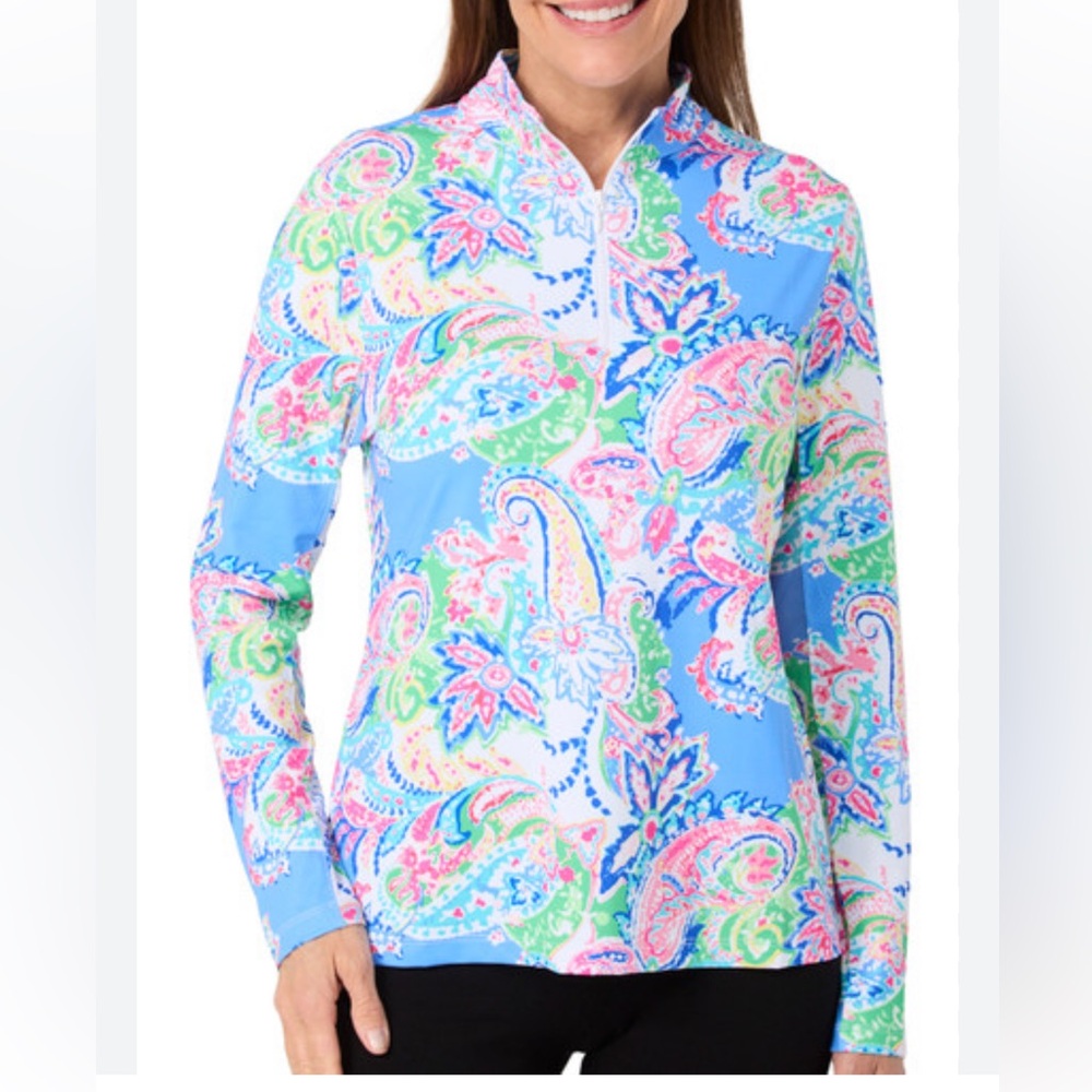 Gottex Active Kate 1/4 Zip Performance Top w Mesh Sleeve Sz M w MEASUREMENTS